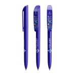 Stylo en plastique avec clip large et encre bleue BIC® couleur bleu