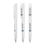 Stylo à bille en plastique avec grand clip et encre noire BIC® couleur blanc transparent