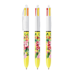 Stylo bille en plastique avec corps jaune et encre 4 couleurs Sun BIC® couleur jaune