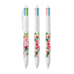 Stylo à bille en plastique BIC® avec 4 encres aux couleurs originales couleur blanc