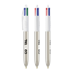 Stylo bille en plastique finition métallique, encre 4 couleurs BIC® couleur argenté