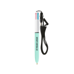 Stylo à bille en plastique BIC® à 4 couleurs avec cordon vue principale