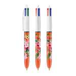 Stylo en plastique à pointe fine 0,8 mm avec 4 encres de couleur BIC® couleur orange