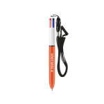 Stylo bille en plastique avec cordon et écriture fine 4 couleurs BIC® vue principale
