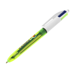 Stylo en plastique avec surligneur fin et encre 4 couleurs Fluo BIC® couleur vert lime transparent