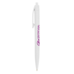Stylo à bille en plastique à mécanisme rétractable, encre bleue BIC® couleur blanc