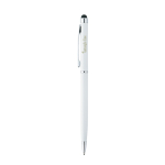 Stylo métallique avec pointe tactile et encre bleue Sleek Stylus BIC® couleur blanc