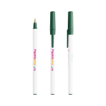 Stylo à bille en plastique avec capuchon, encre noire Round Stic BIC® couleur vert