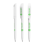 Stylo bille recyclé avec clip, encre noire Super Clip Ecolutions BIC® couleur blanc