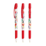Stylo à bille en plastique recyclé avec grip doux et encre noire BIC® couleur rouge