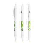 Stylo BIC® en plastique recyclé à corps large et encre bleue couleur blanc