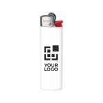 Briquet en plastique au design fin et flamme stable BIC® J23 couleur blanc vue portrait