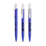 Stylo à bille avec clip robuste et encre noire Media Clic Glacé BIC® couleur bleu