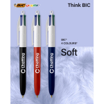 Stylo bille en plastique au toucher doux avec encre 4 couleurs BIC®