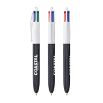 Stylo en plastique effet bois fabriqué dans l’UE avec 4 encres BIC® couleur noir