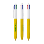 Stylo en plastique effet bois fabriqué dans l’UE avec 4 encres BIC® couleur jaune