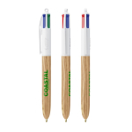 Stylo en plastique effet bois fabriqué dans l’UE avec 4 encres BIC® couleur bois