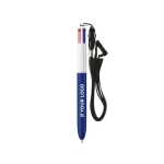 Stylo en plastique avec lanière à accrocher et encre 4 couleurs BIC® vue principale