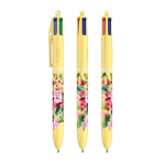 Stylo en plastique au fini pastel et encre 4 couleurs BIC® couleur jaune pastel