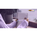 Stylo en plastique au fini pastel et encre 4 couleurs BIC®