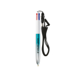 Stylo à bille en plastique bicolore métallisé et encre 4 couleurs BIC® vue principale