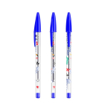 Stylo à bille en plastique transparent à encre bleue BIC® Cristal® couleur bleu