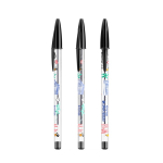 Stylo à bille transparent en plastique à encre noire BIC® Cristal® couleur noir