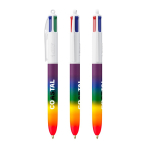 Stylo à bille en plastique style arc-en-ciel, encre 4 couleurs BIC® couleur multicolore