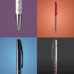 Stylo à bille en plastique rechargeable à clic avec encre bleue BIC®