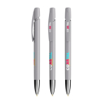 Stylo à bille en plastique rechargeable à clic avec encre noire BIC® couleur gris