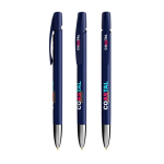 Stylo à bille en plastique rechargeable à clic avec encre noire BIC® couleur bleu marine