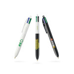Stylo en plastique recyclé fabriqué dans l'UE, encre BIC® à 4 couleurs