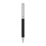 Stylo chromé en acier inoxydable, finition brillante, encre noire couleur noir première vue
