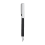 Stylo chromé en acier inoxydable, finition brillante, encre noire couleur noir deuxième vue