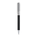 Stylo chromé en acier inoxydable, finition brillante, encre noire couleur noir image avec logo 4