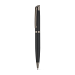 Set d’écriture stylo à bille et roller en aluminium mat, encre bleue couleur noir troisième vue