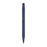Stylo en aluminium recyclé avec pointe tactile, encre bleu couleur bleu première vue