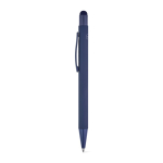 Stylo en aluminium recyclé avec pointe tactile, encre bleu couleur bleu deuxième vue
