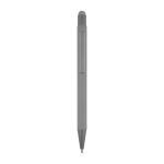 Stylo en aluminium recyclé avec pointe tactile, encre bleu couleur gris première vue
