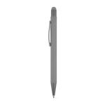 Stylo en aluminium recyclé avec pointe tactile, encre bleu couleur gris deuxième vue