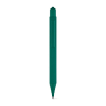 Stylo en aluminium recyclé avec pointe tactile, encre bleu couleur vert foncé première vue