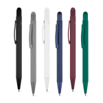Stylo en aluminium recyclé avec pointe tactile, encre bleu diverses couleurs