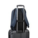 Sac à dos en similicuir pour PC 16”, fermetures éclair imperméables couleur bleu sixième vue