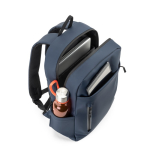 Sac à dos en similicuir pour PC 16”, fermetures éclair imperméables couleur bleu Septième vue