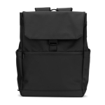 Sac à dos en cuir synthétique avec rabat, idéal pour PC portable 16” couleur noir première vue