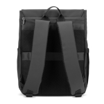 Sac à dos en cuir synthétique avec rabat, idéal pour PC portable 16” couleur noir deuxième vue