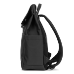 Sac à dos en cuir synthétique avec rabat, idéal pour PC portable 16” couleur noir quatrième vue