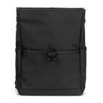 Sac à dos en cuir synthétique avec rabat, idéal pour PC portable 16” couleur noir sixième vue