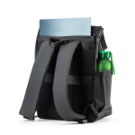 Sac à dos en cuir synthétique avec rabat, idéal pour PC portable 16” couleur noir Huitième vue
