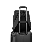 Sac à dos en cuir synthétique avec rabat, idéal pour PC portable 16” couleur noir Dixième vue